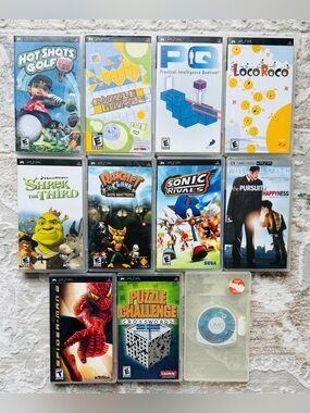 Sony PSP Game Lot (10 Games + 1 Movie) - Ratchet & Clank, Sonic, LocoRoco
